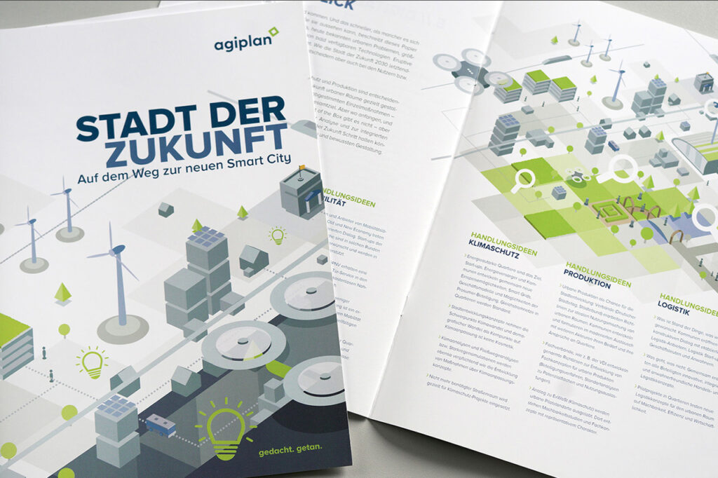 Magazinlayout Stadt der Zukunft