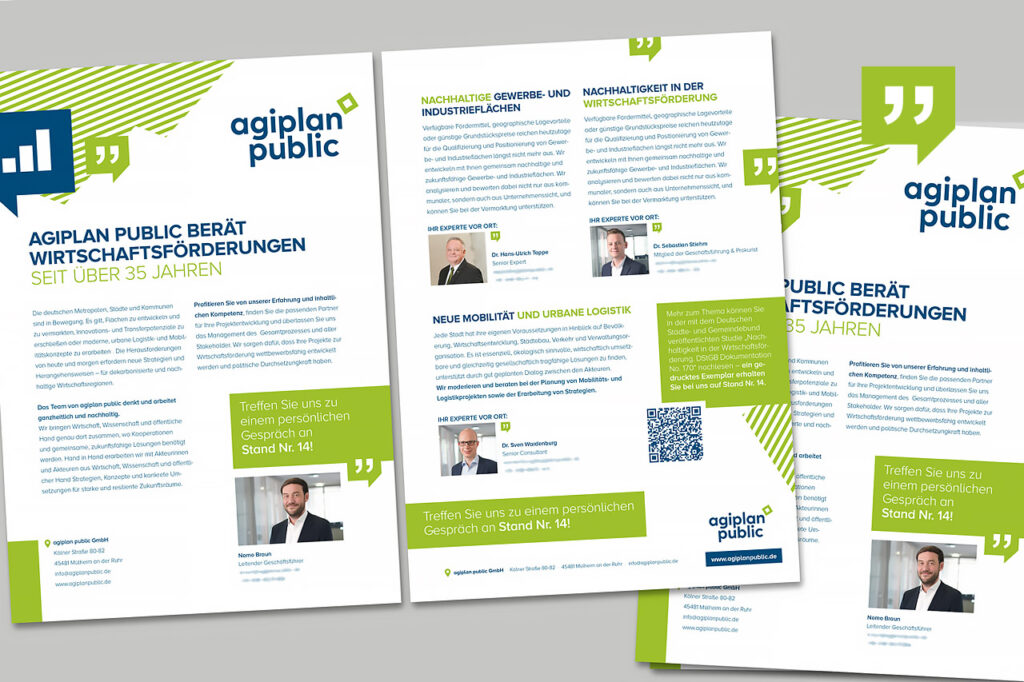 2 seitiger Tagungsflyer mit erweiterten Corporate Design Elementen