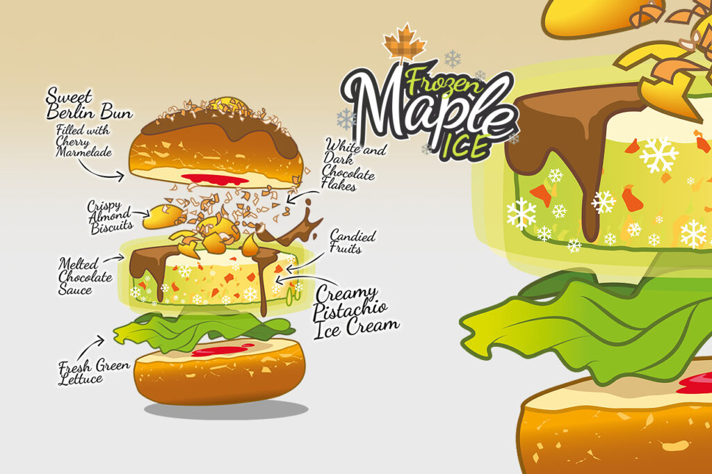 Ein neuer Burger braucht natürlich eine coolen Look. Das Logo und die Burgerillustration machen zu dürfen ..war echt "cool" :)